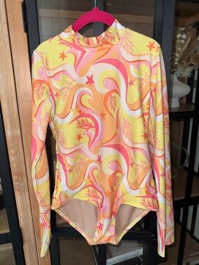 Mott50 Mini Kelly girls one piece swimsuit long sleeve ocean candy wave cali sun